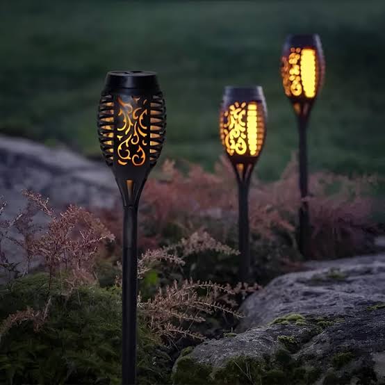 Solar Mashaal Light (12 LED) – Flickering Flame Outdoor Garden Torch | Waterproof Solar Flame Lamp for Pathway, Balcony, Lawn & Terrace | Auto On/Off