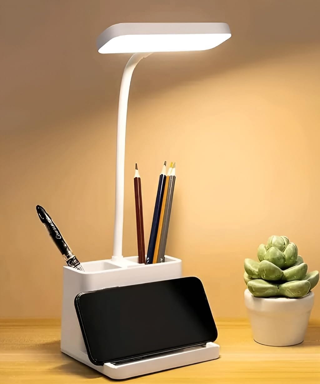 Heavy Desk Lamp with Pen Holder – LED Light & Organizer