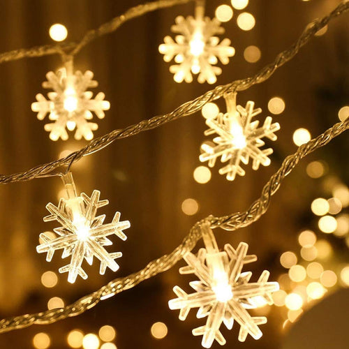 4M Snowflakes String Lights – 20 LED Christmas & Winter Decorations