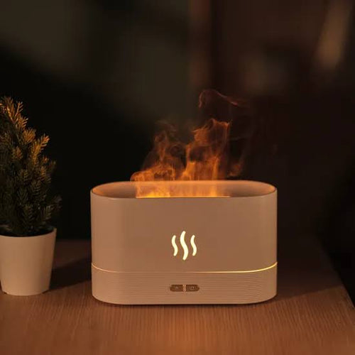 Flame Humidifier – Portable USB Air Humidifier with Flame Light & Aromatherapy