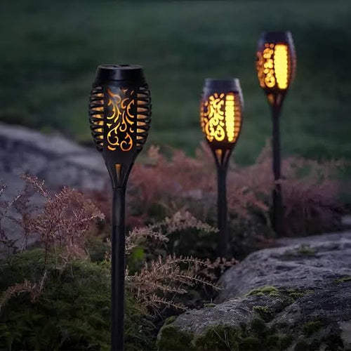 Solar Mashaal Light (12 LED) – Flickering Flame Outdoor Garden Torch | Waterproof Solar Flame Lamp for Pathway, Balcony, Lawn & Terrace | Auto On/Off