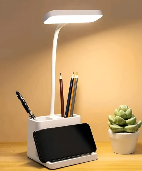 Heavy Desk Lamp with Pen Holder – LED Light & Organizer