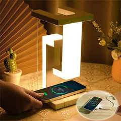 Anti-Gravity Table Lamp with Wireless Charging – Floating LED Night Light