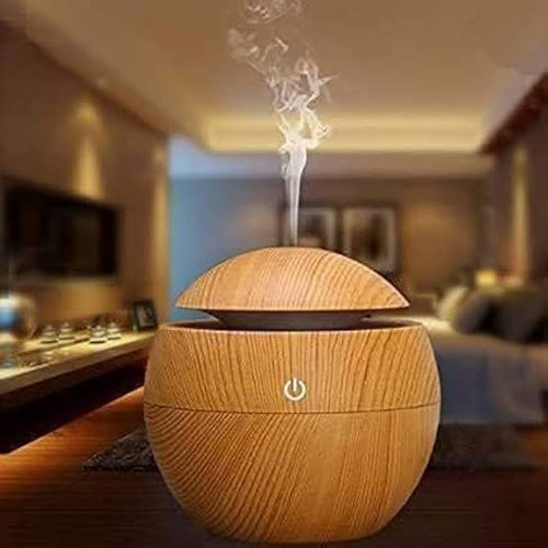 Wooden Humidifier – Ultrasonic Aroma Diffuser with Natural Wood Finish